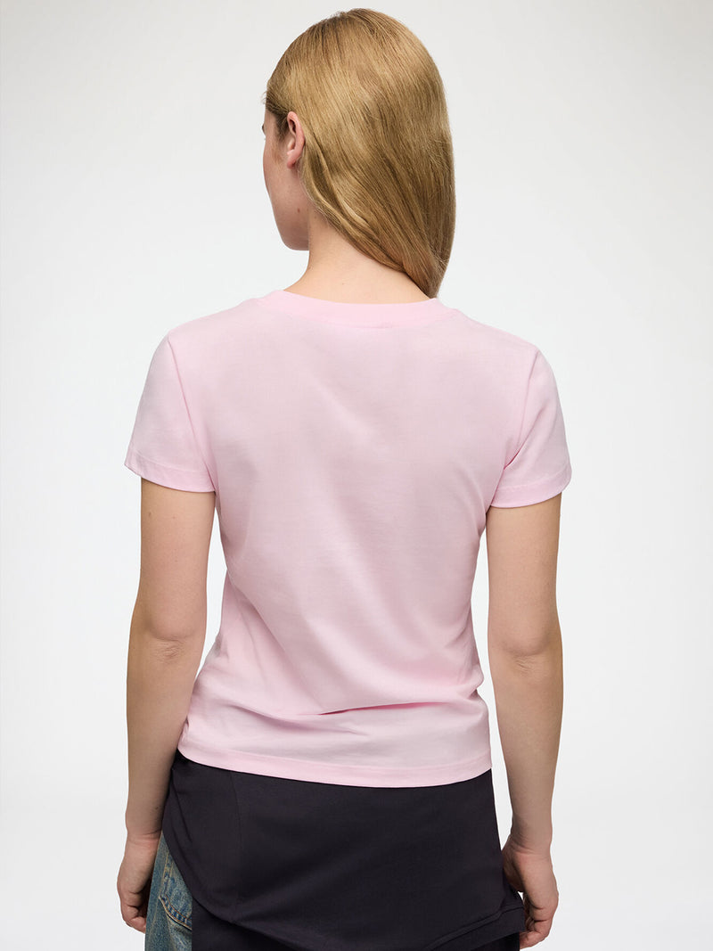 Baby fit teddy forest t-shirt, chalk pink
