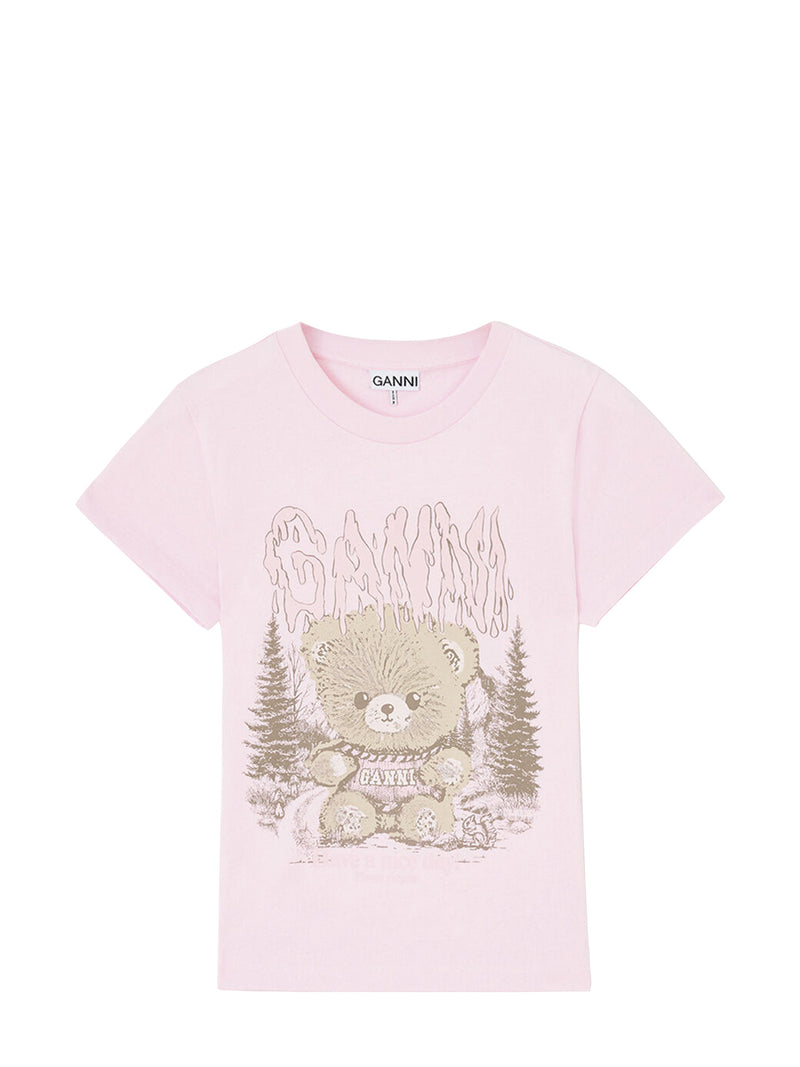 Baby fit teddy forest t-shirt, chalk pink
