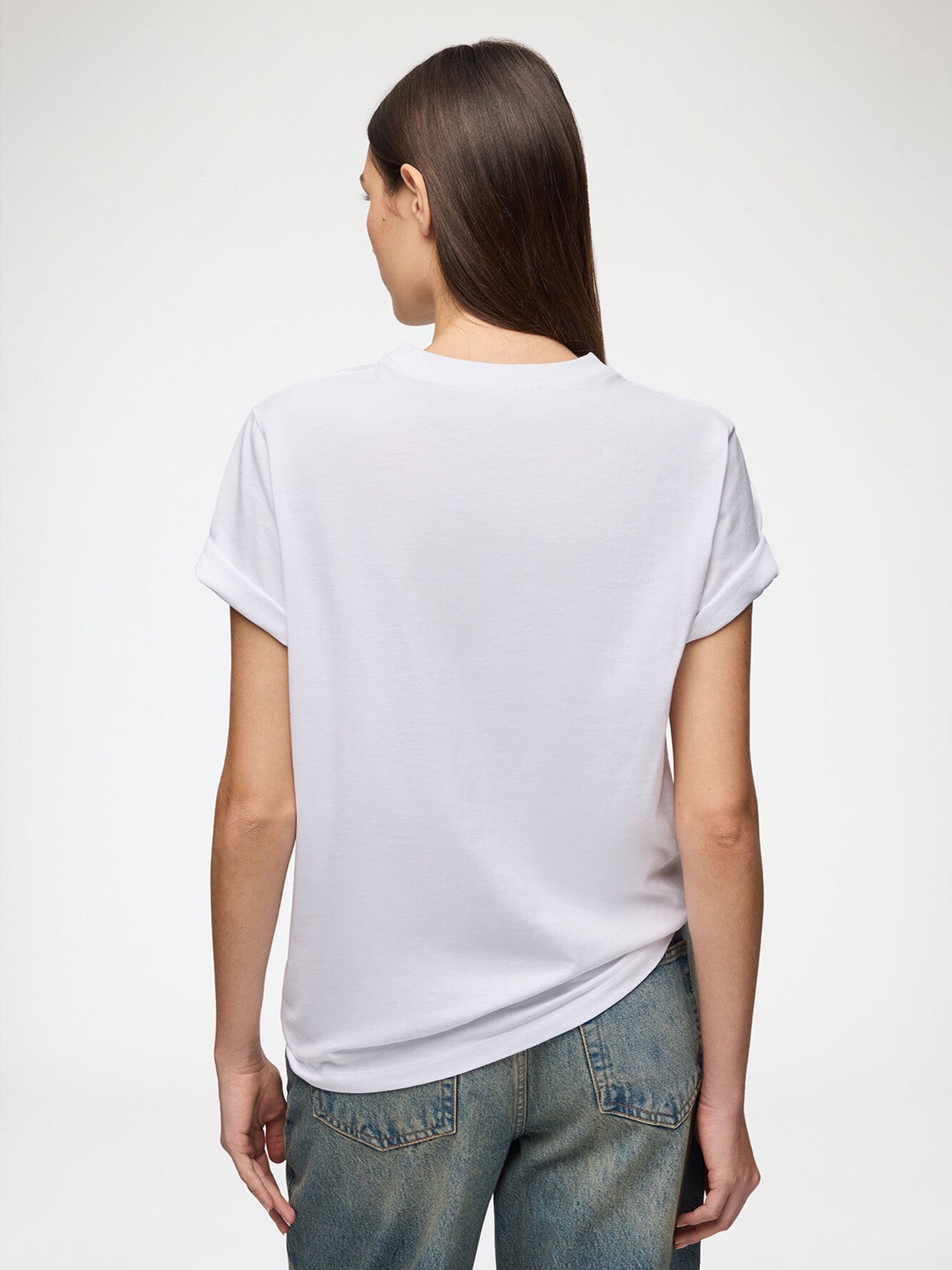 Teddy mushrooms relaxed basic cotton T-shirt, bright white