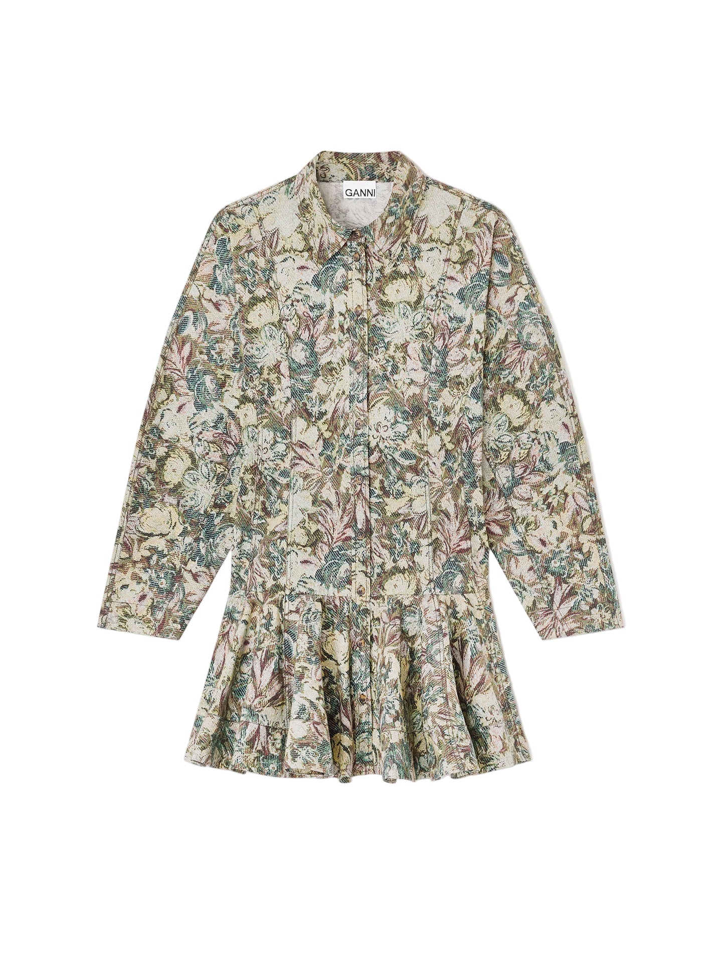Floral patterned dress on a white background