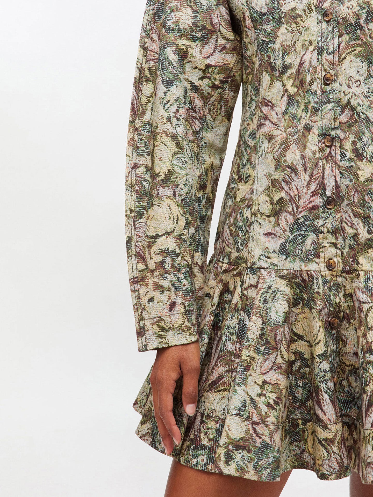 Floral patterned dress on a white background
