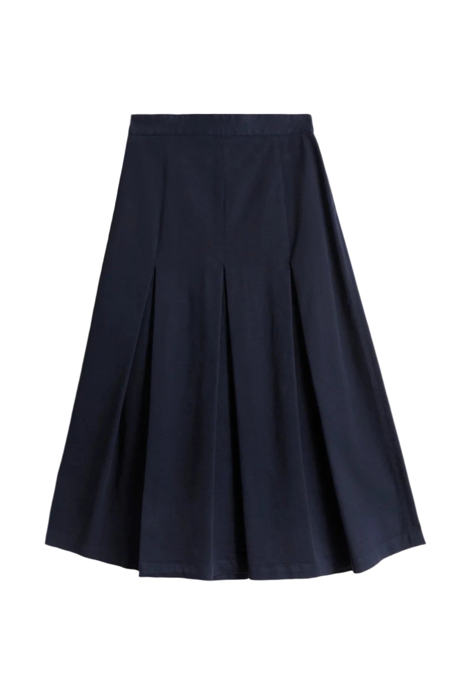 Wool blend gabardine pencil skirt, navy blue