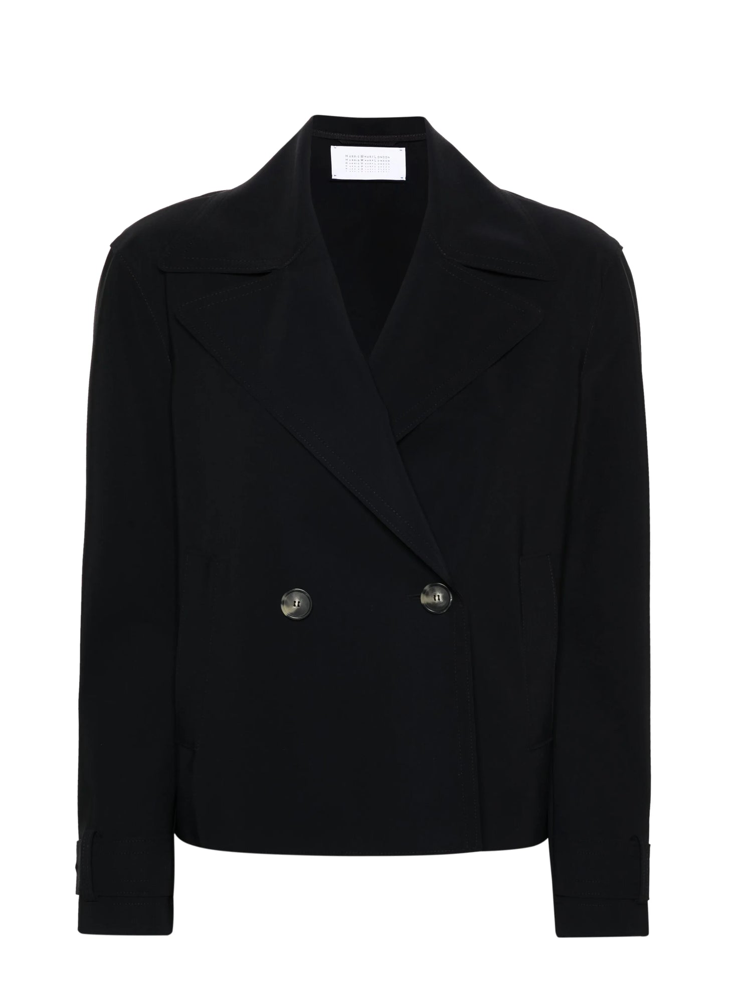 Cropped peacoat scuba, black