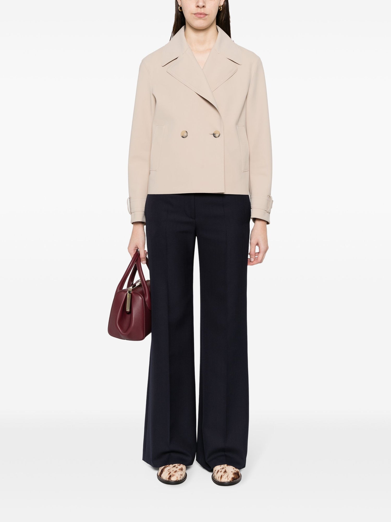 Cropped peacoat scuba, sand