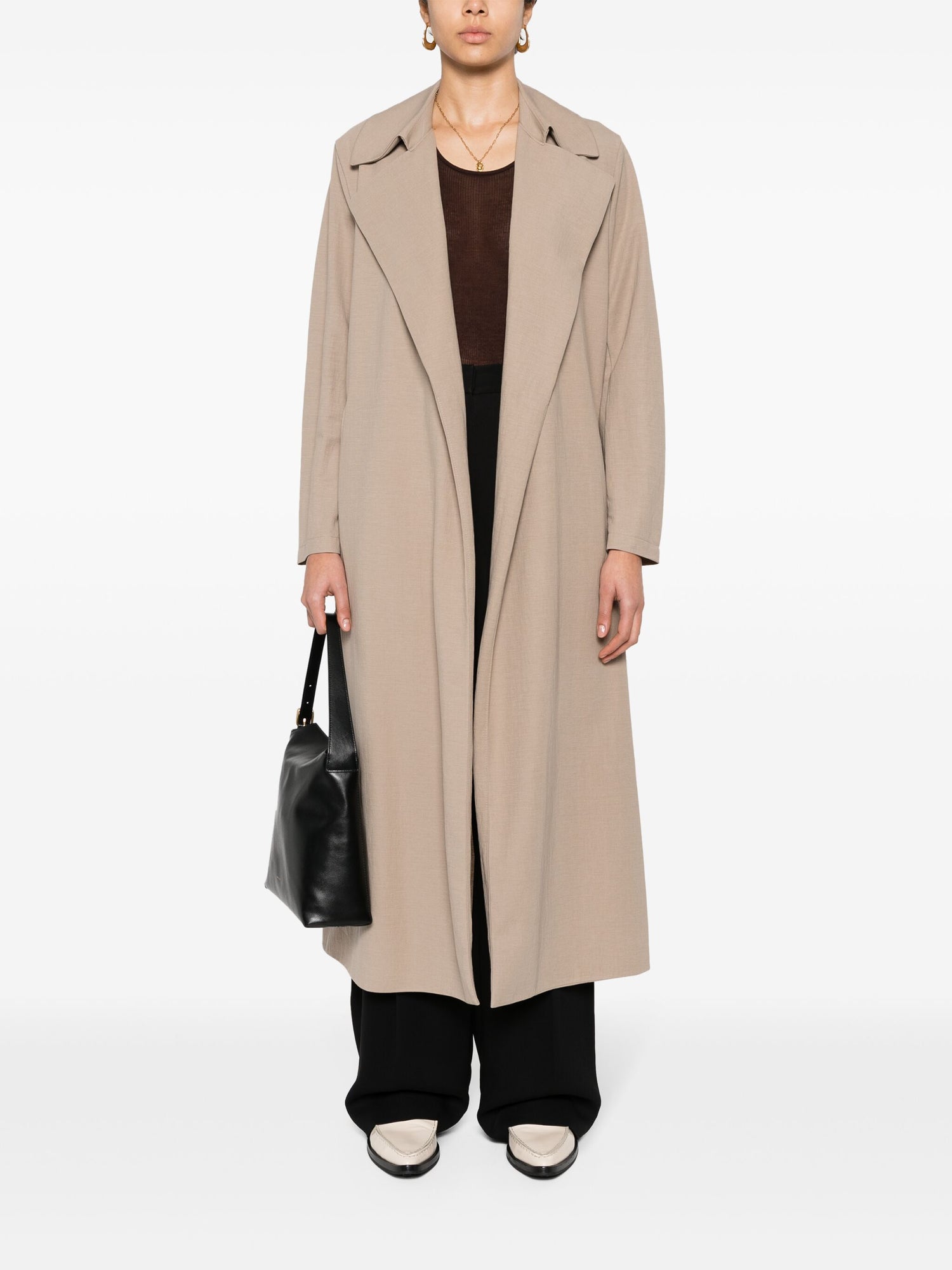 Long trench coat rayon, dove