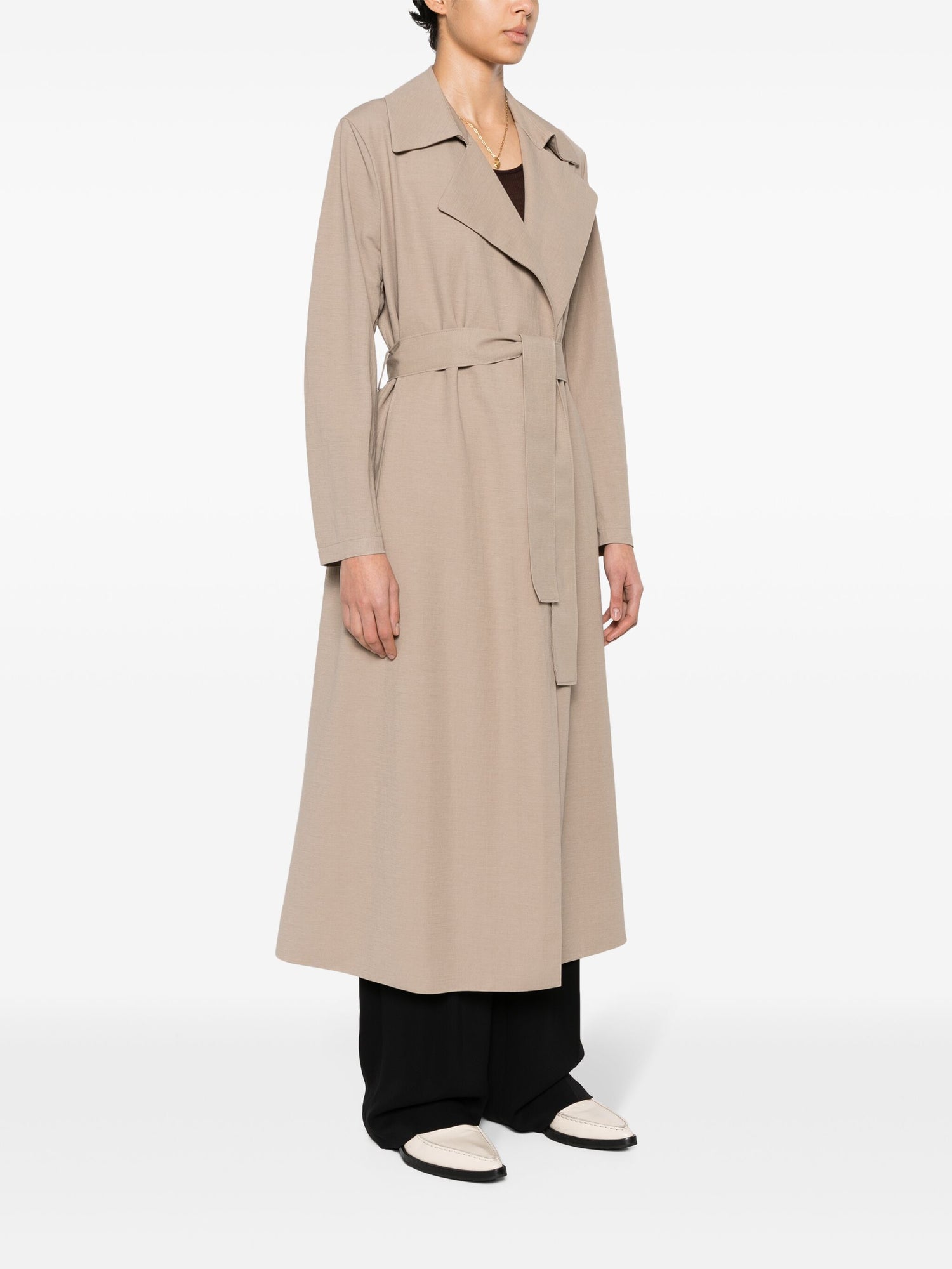 Long trench coat rayon, dove