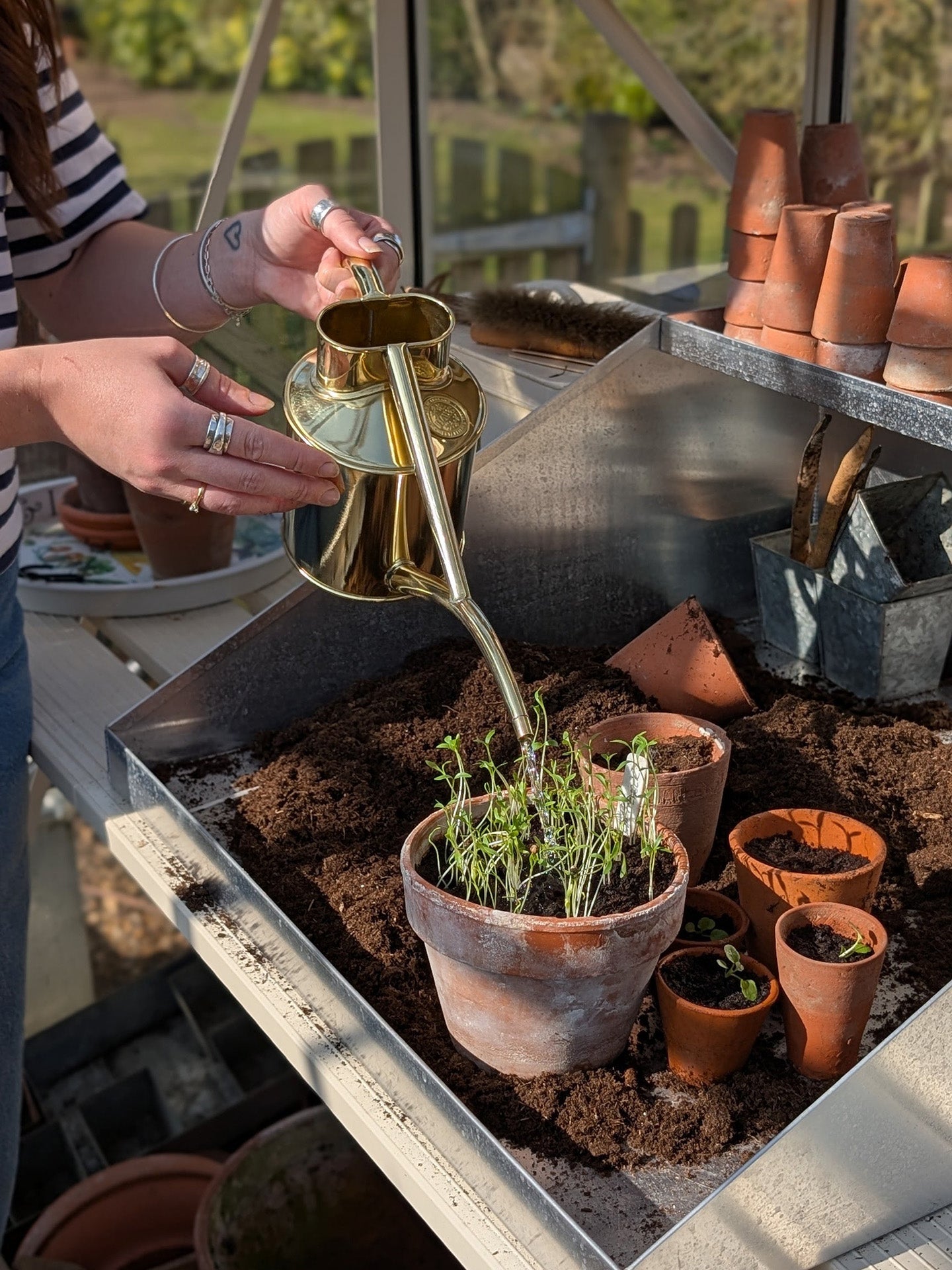 Rowley Ripple watering Can, Brass (1 L)