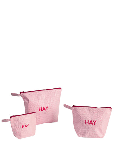 Candy Mono wash bag set of 3, light pink