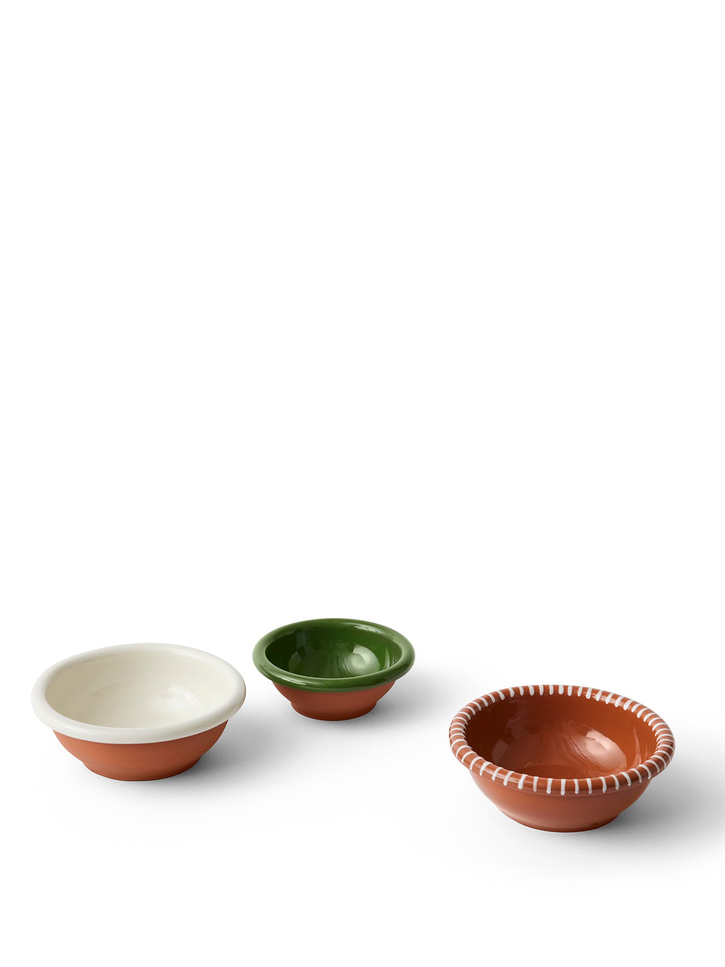 Barro Large Salad Bowl terracotta with stripes