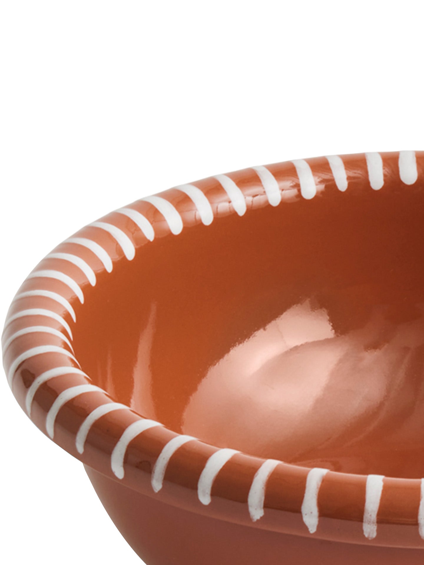 Barro Large Salad Bowl terracotta with stripes