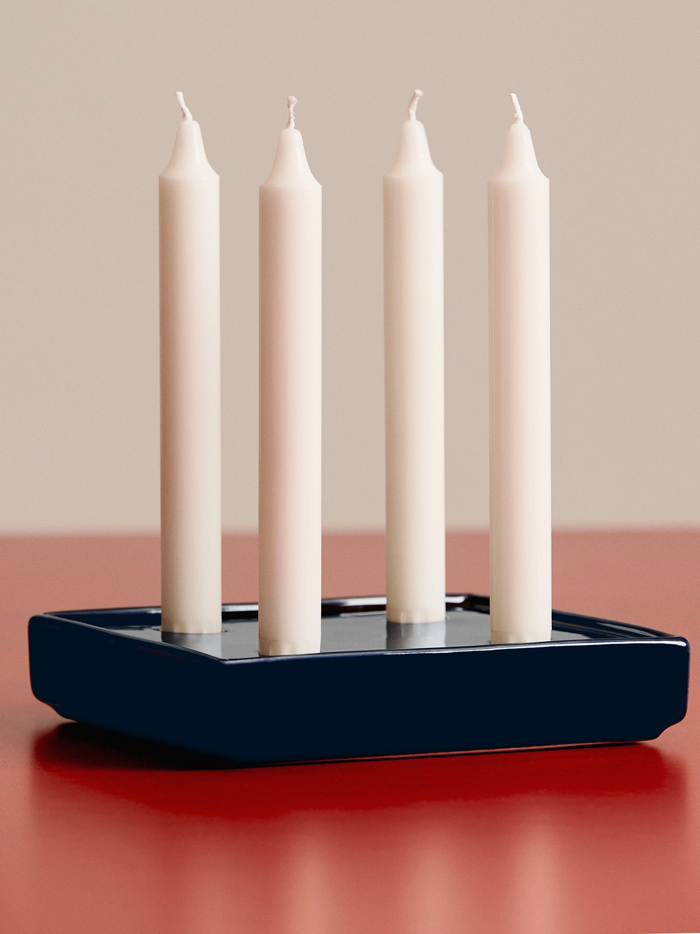 Mattone large candleholder, Dark blue