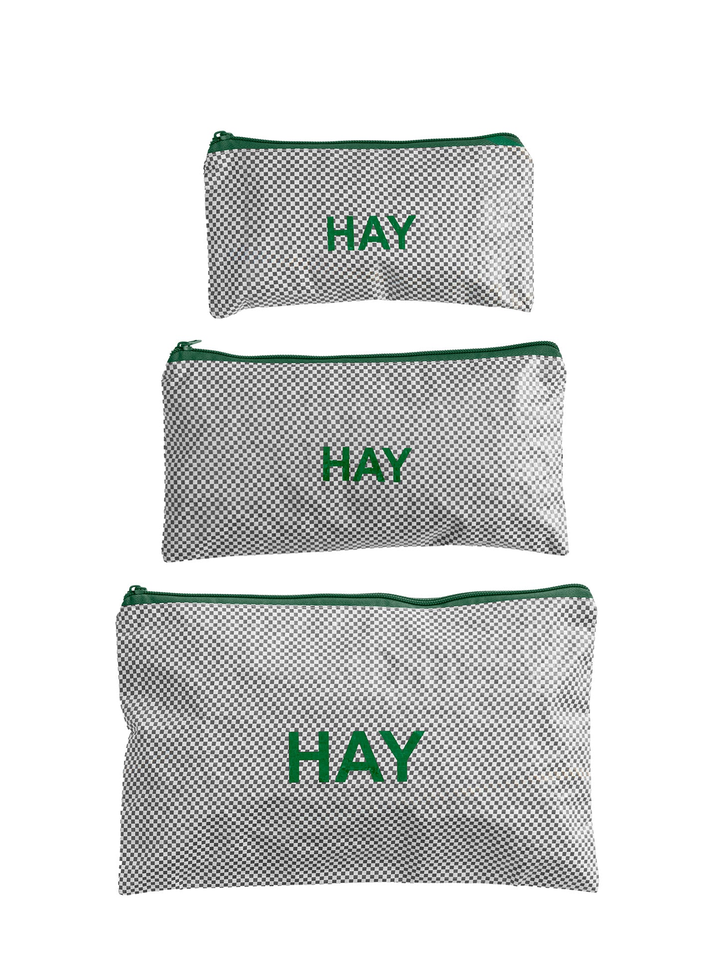 Candy Mono flat wash bag set of 3, grey