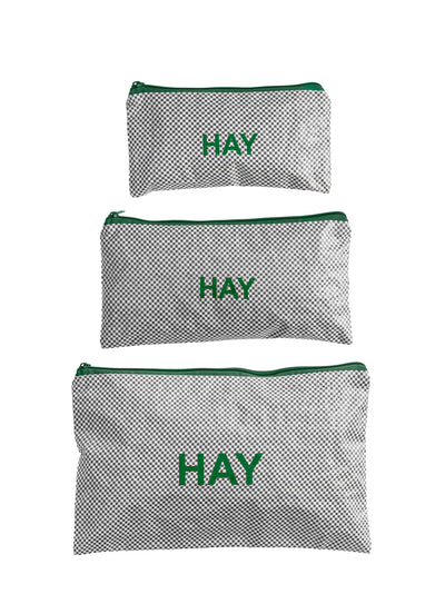 Candy Mono flat wash bag set of 3, grey