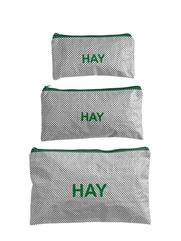 Candy Mono flat wash bag set of 3, grey