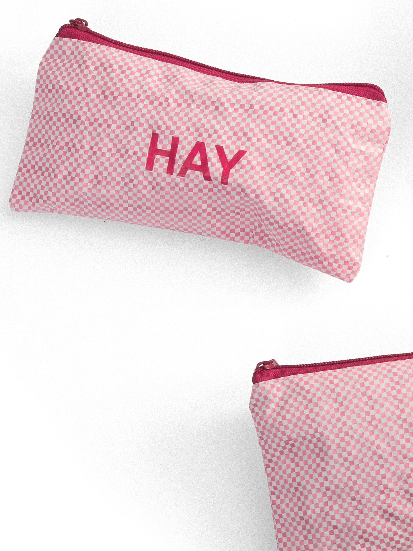 Candy Mono flat wash bag set of 3, light pink