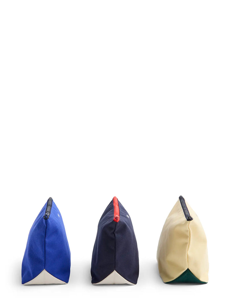 Multi M cotton canvas pouch, electric blue-multi