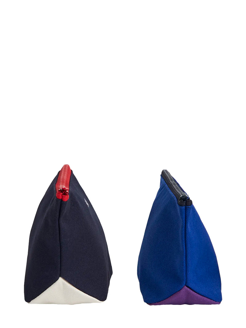 Multi S cotton canvas pouch, electric blue-multi