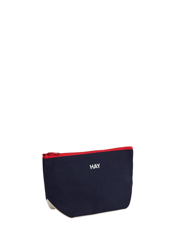 Multi S cotton canvas pouch, midnight blue-multi