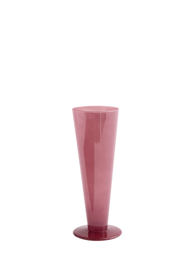 Medium conical glass vase, red (23cm)
