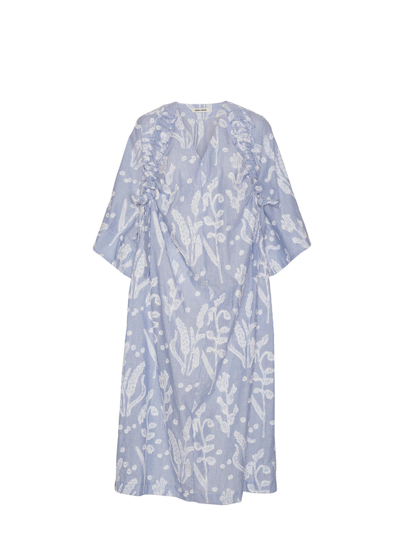 Insurance loose cotton dress, crops blue