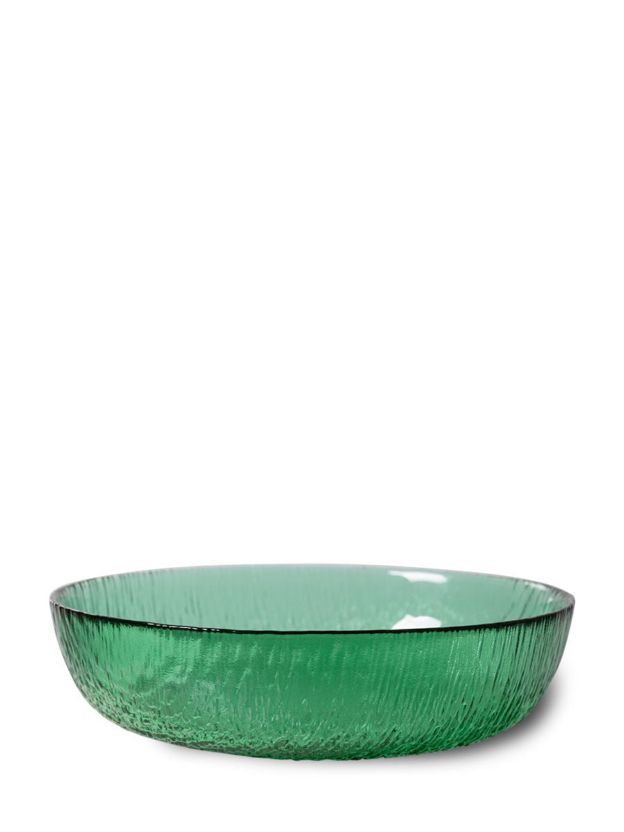 Glass salad bowl, green (18,5cm)