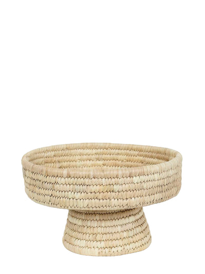 Palm cake basket on foot, natural