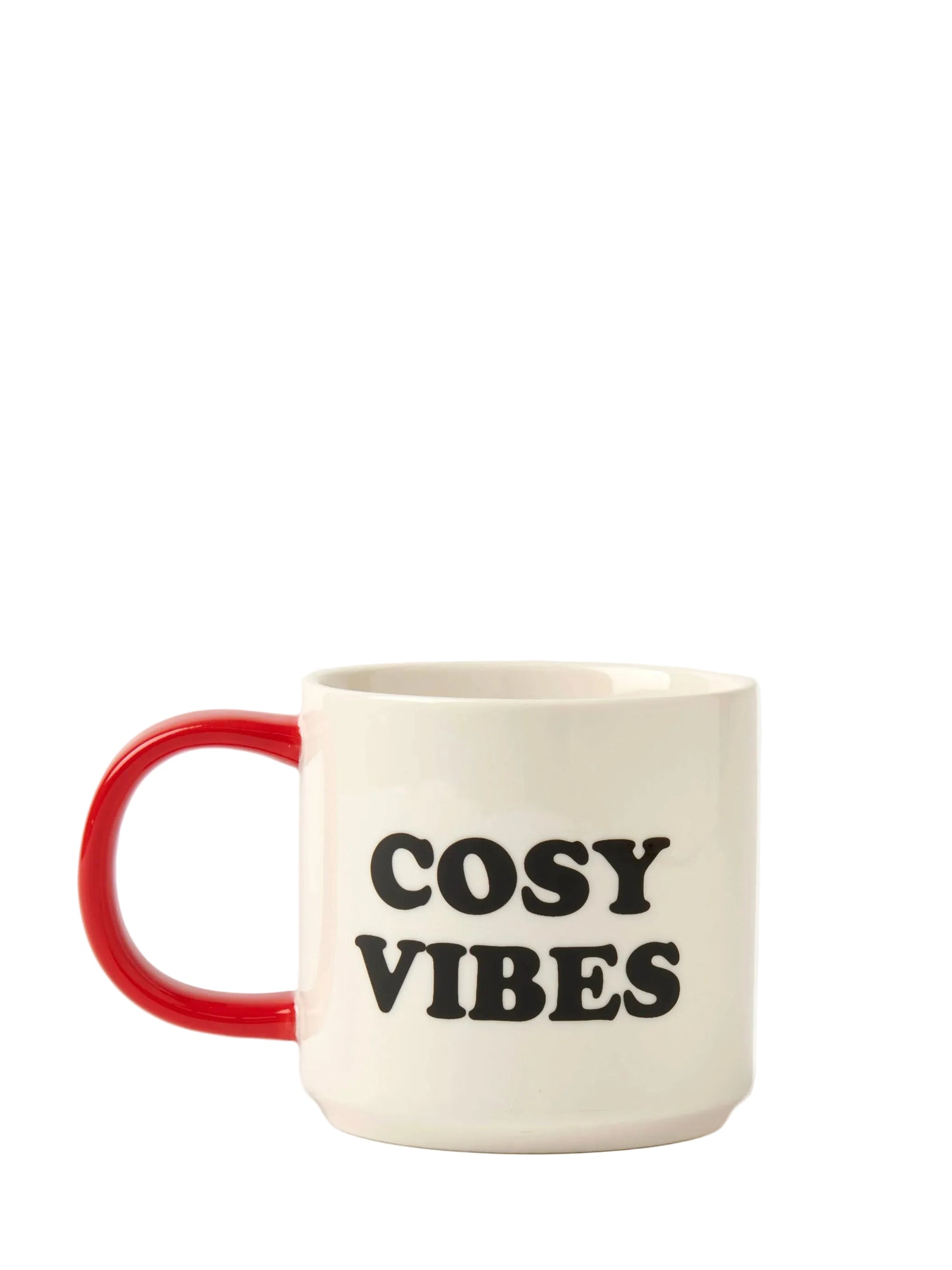 Mug with 'Cosy Vibes' text on a white background