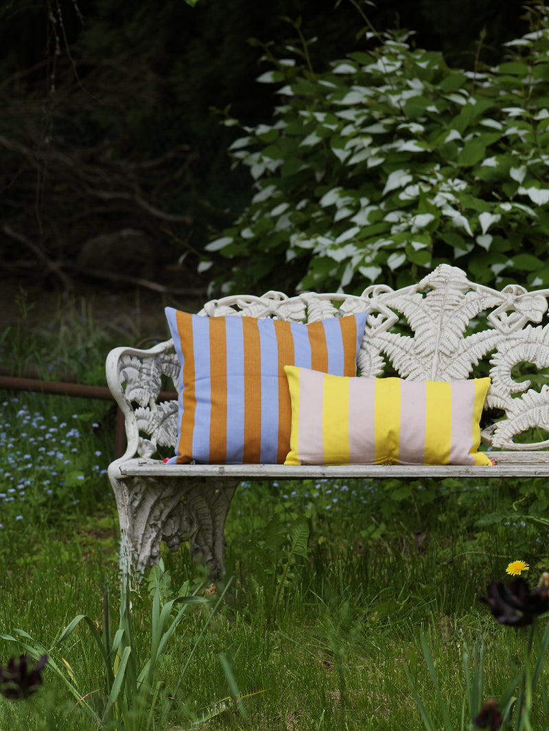 Carla small cushion cover, yellow-light pink stripes (30x50cm)