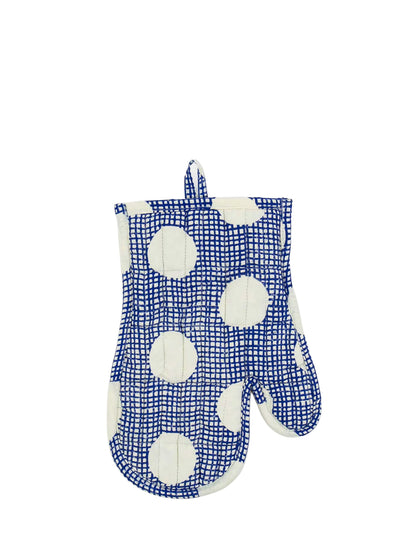Astrid dot oven glove, blue