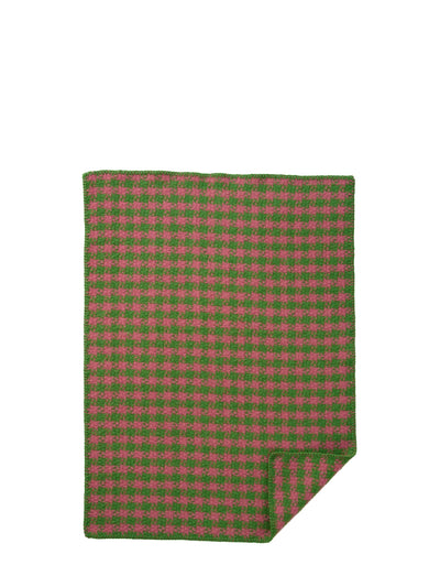 Dogtooth baby throw, green-pink (65x90 cm)