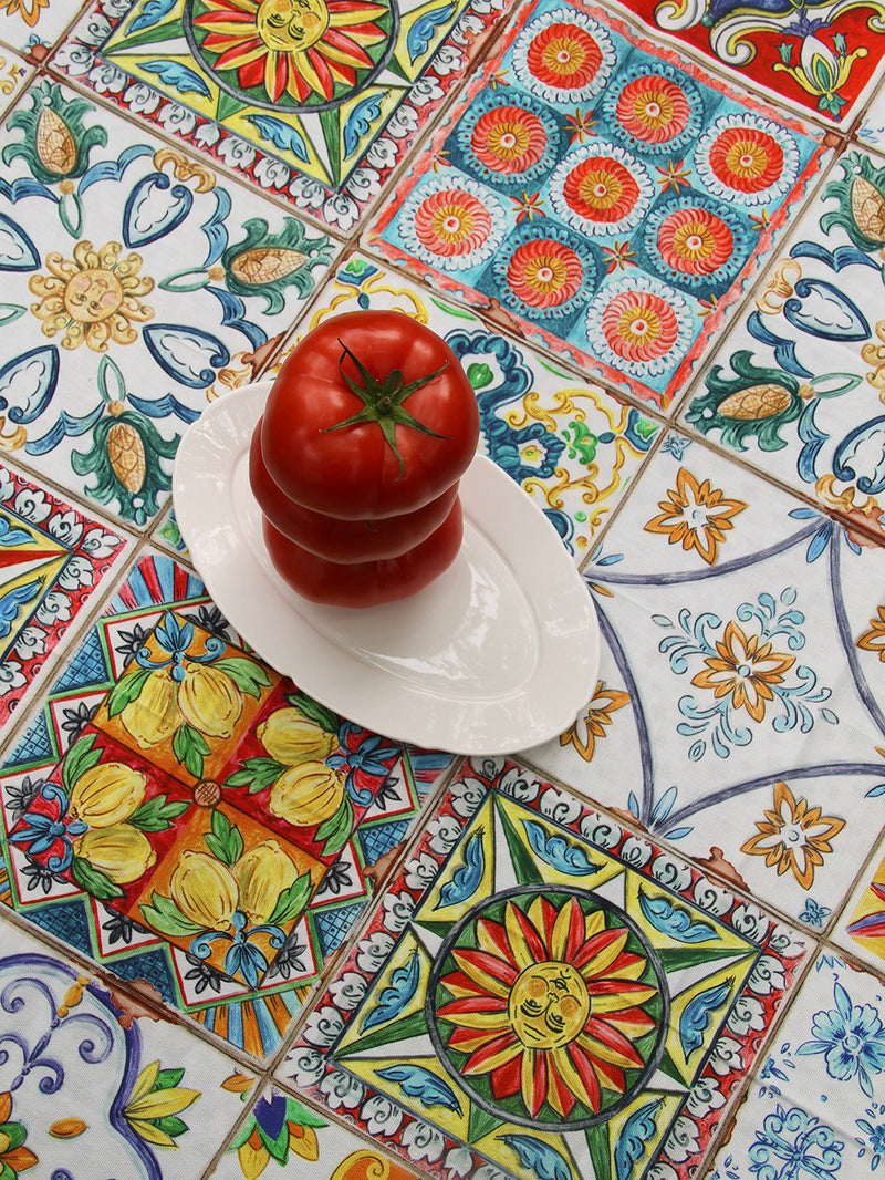 Camastra cotton tablecloth (160x230cm), multi