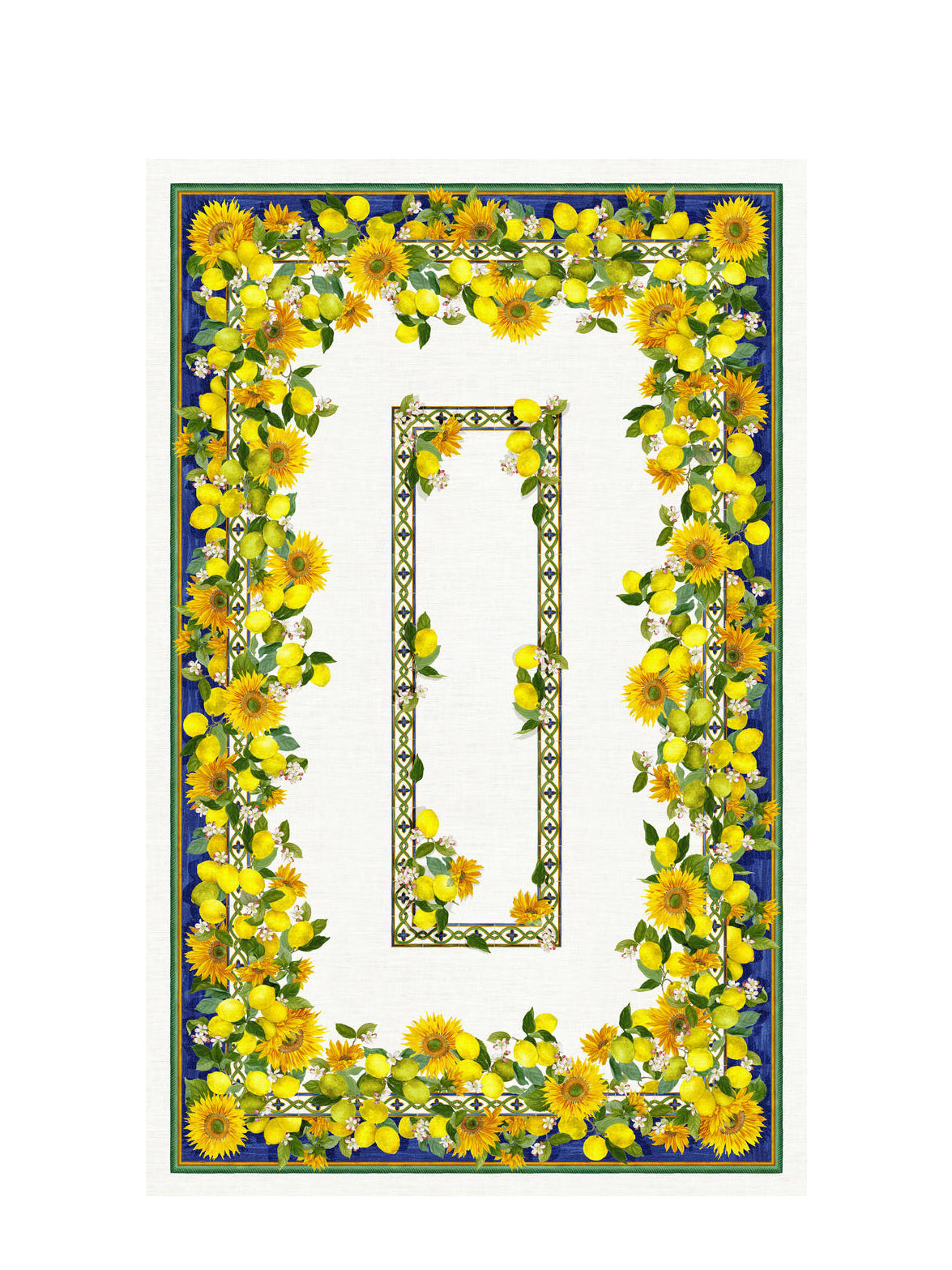 Etruscan garden linen tablecloth, multi (160x230cm)