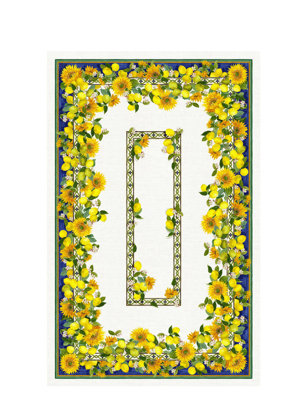 Etruscan garden linen tablecloth, multi (160x230cm)