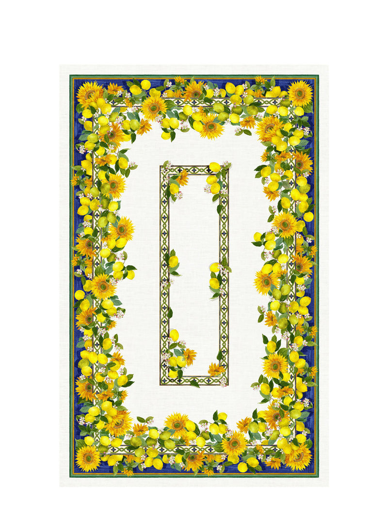Etruscan garden linen tablecloth, multi (160x230cm)