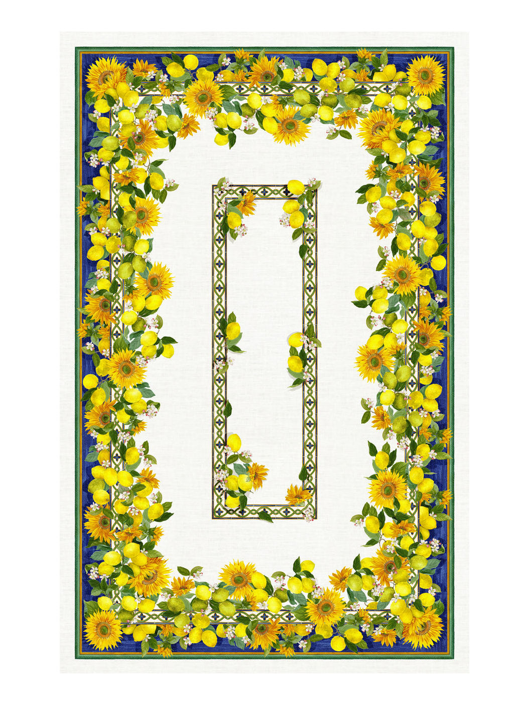 rectangular lemon printed tablecloth