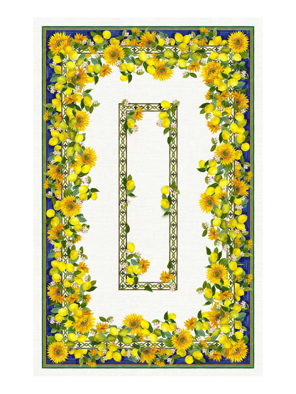 rectangular lemon printed tablecloth