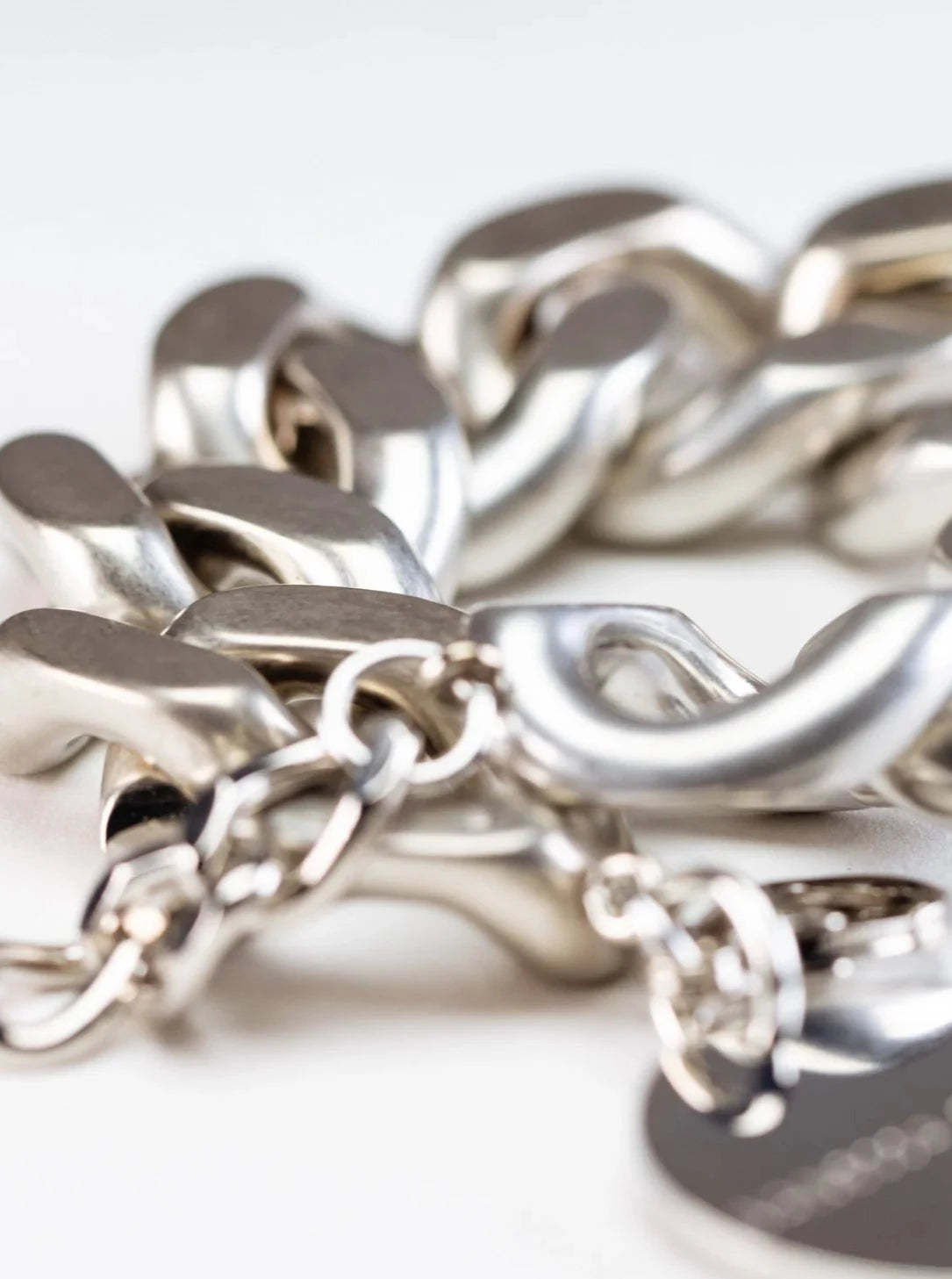 Flat chain bracelet, silver vintage