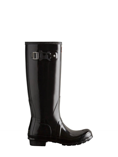 Women's original tall gloss rubber boot, black