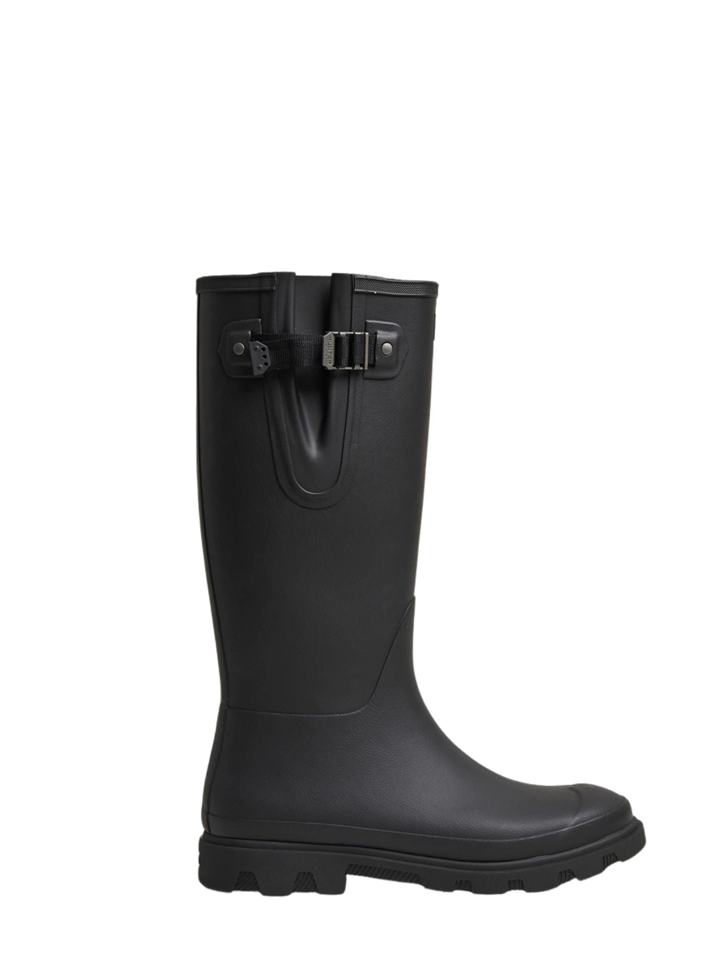 Unisex downpour adjustable boot, black with black sole