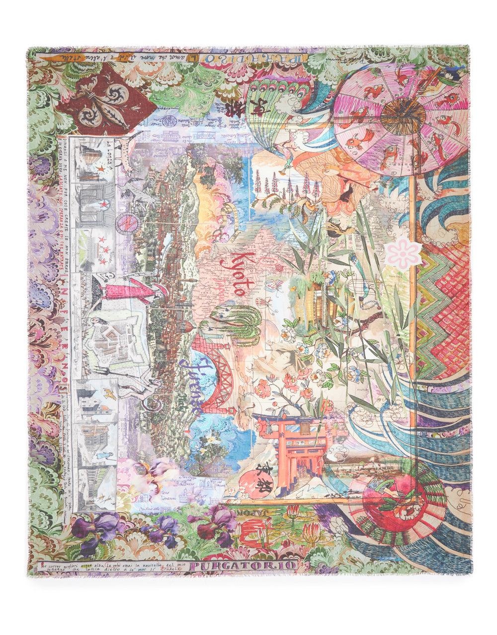 Comedy printed stole, multicolour