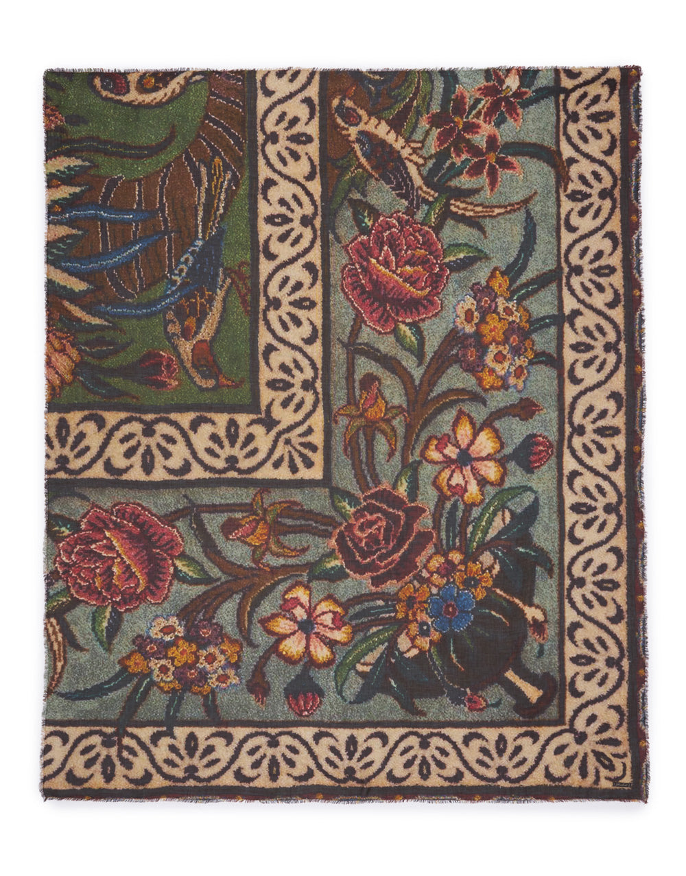 Moca printed stole, brown multi