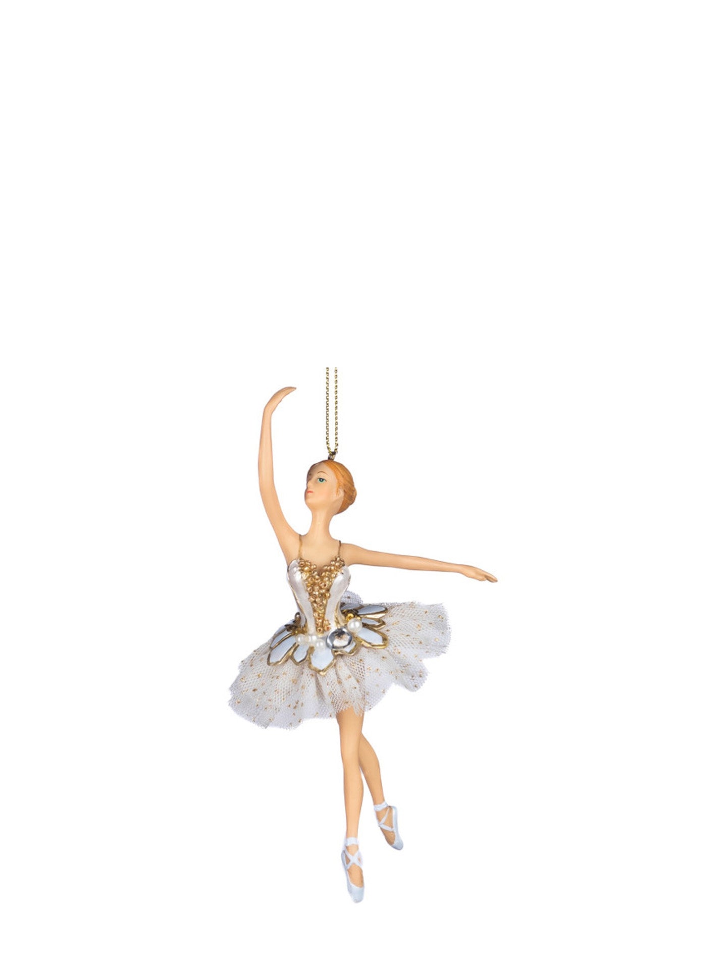 Ice blue tulle ballerina ornament, orange hair