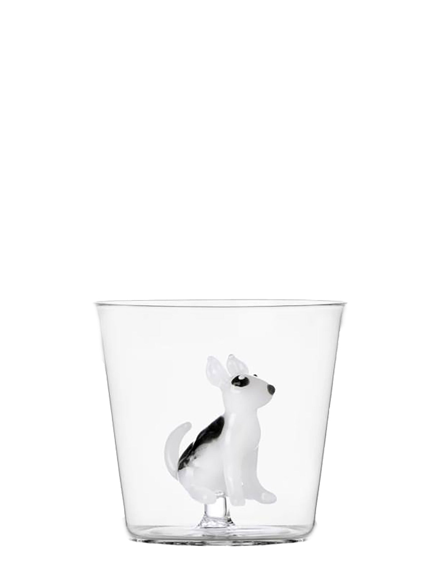 Dog tumbler, black and white Bull Terrier