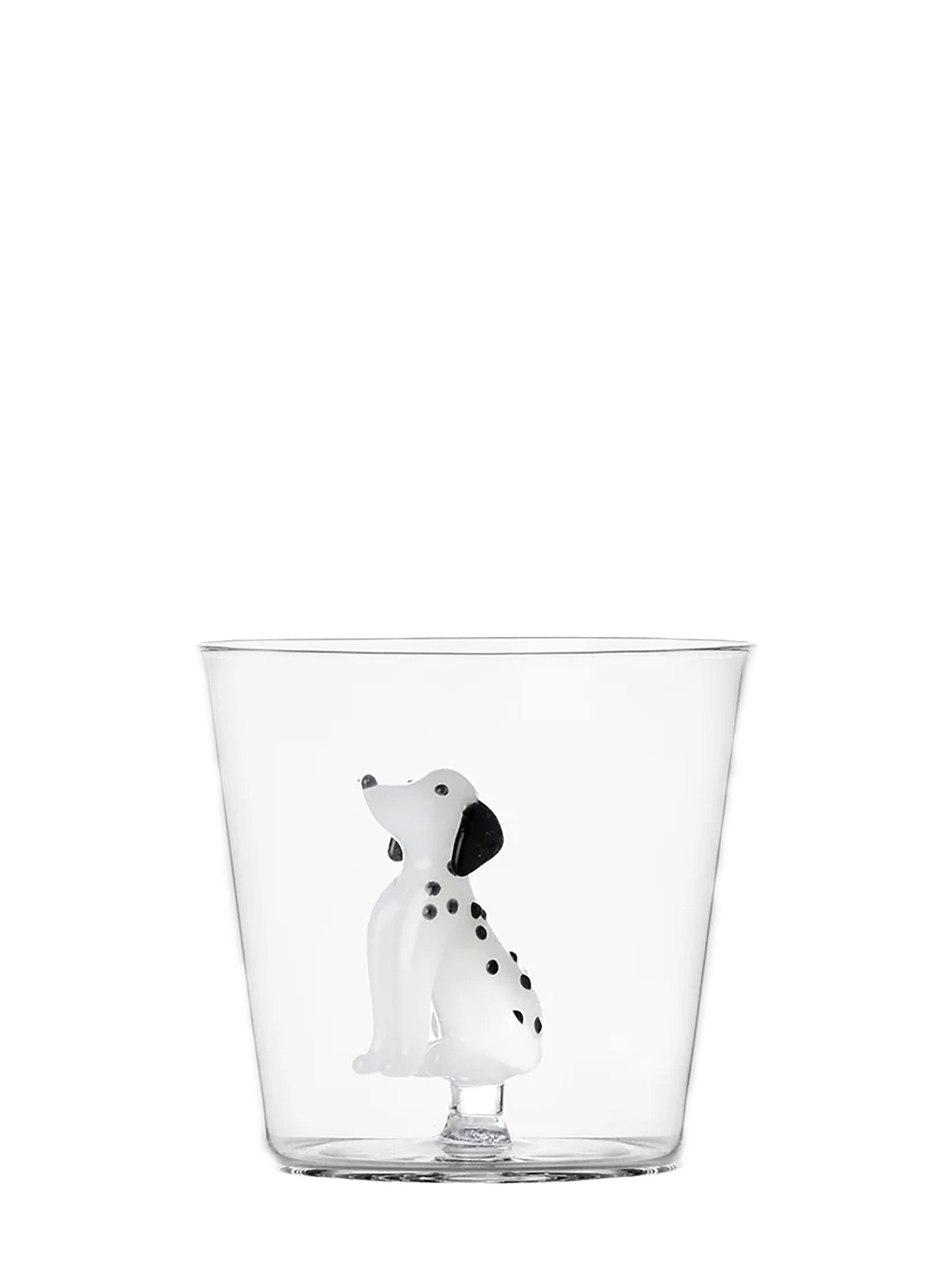 Dog tumbler, black and white Dalmatian