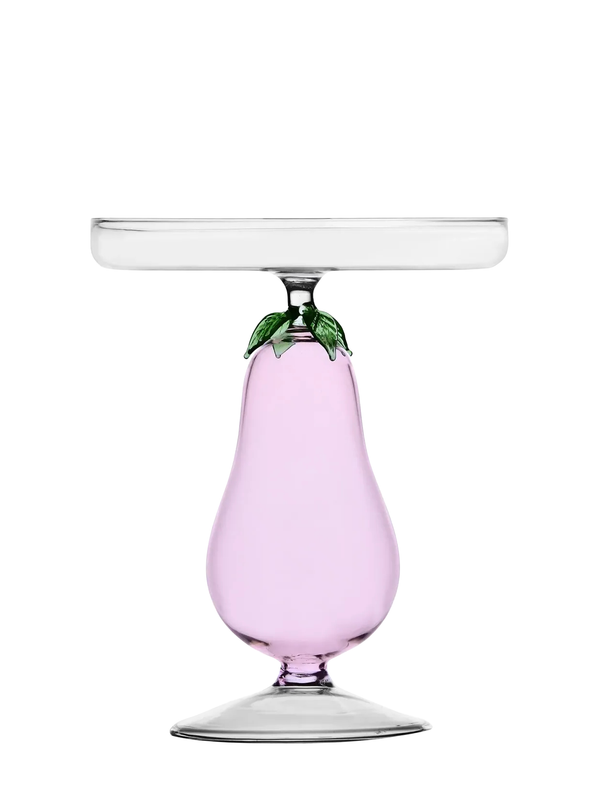 Footed aubergine plate