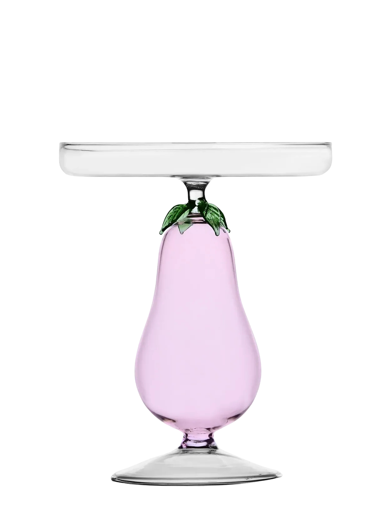 Footed aubergine plate