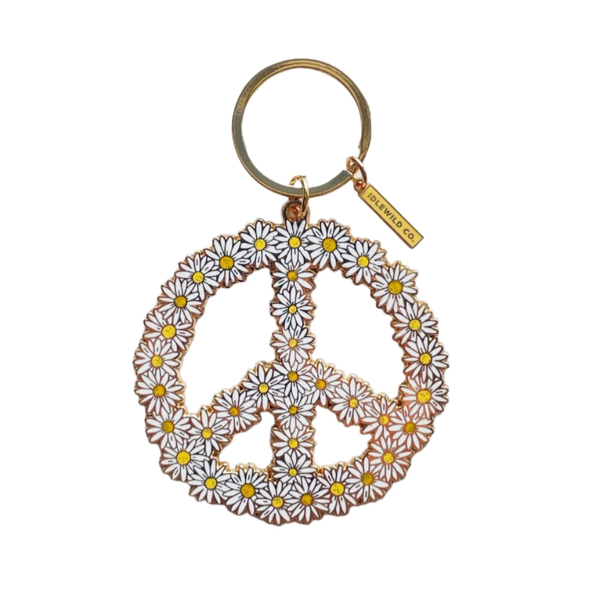 Peace Daisy Keychain