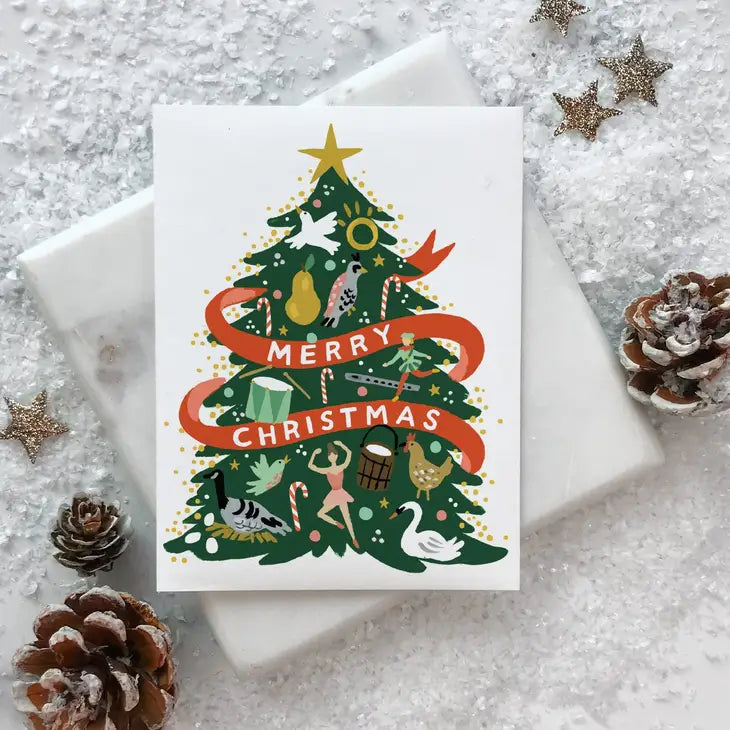 Twelve Days Of Christmas Tree Card