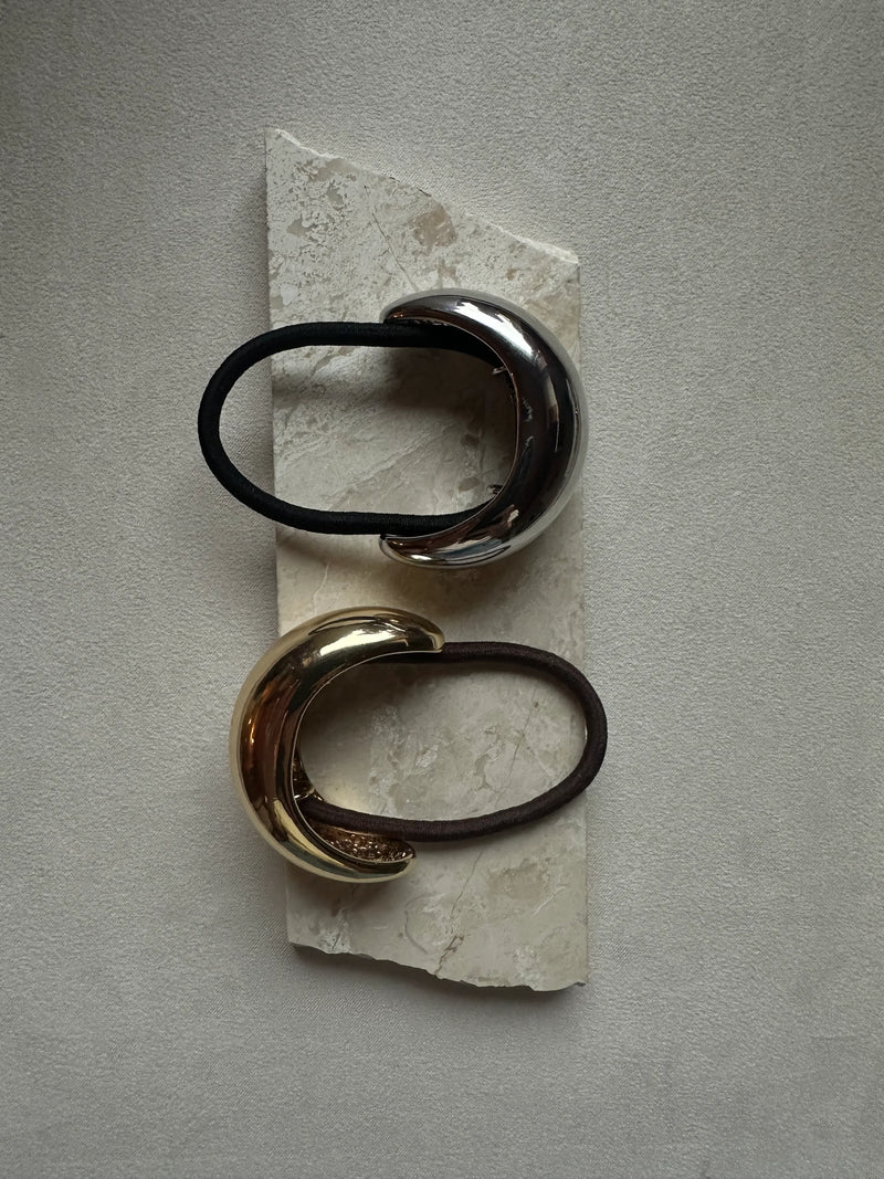 Arabella elastic hair tie, silver or golden