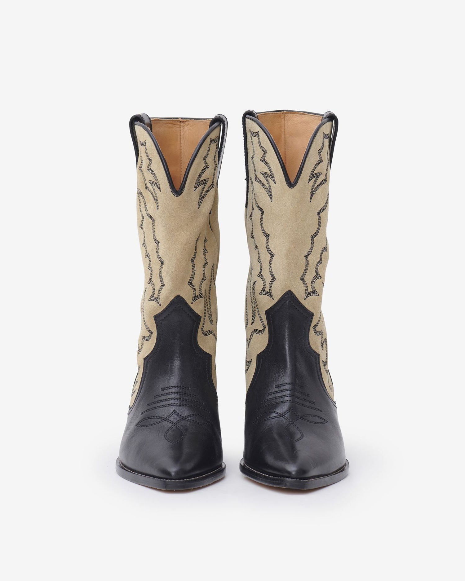 DUERTO cowboy boots, black/ecru